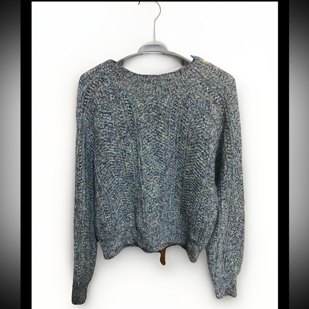 Joie Blue and Gray Knit Crew Neck Sweater
